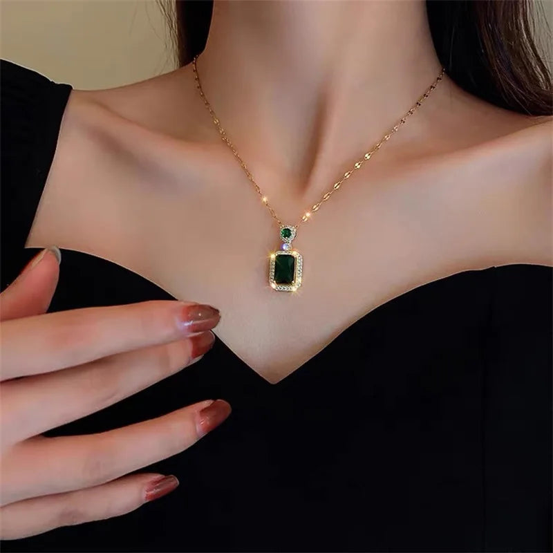 Women's Fashion Cubic Zirconia Necklace Earrings Ring Jewelry Set Girls Anniversary Wedding Valentine's Day Perfect Gift