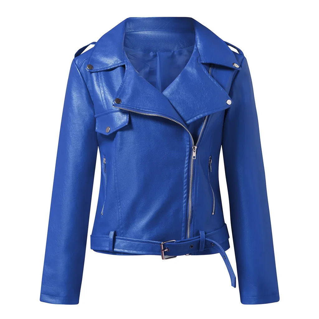 Women's Leather Jacket 2022 Autumn Winter New Short Coat Pu Motorcycle Clothing Slim Winter Leather Jacket