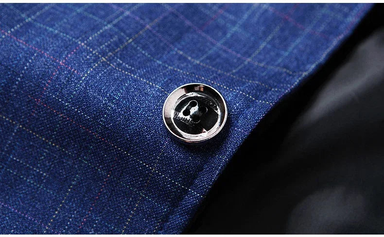 TFETTERS Brand 2025 Spring Mens Wedding Suits Blazer Check Autumn Single Breasted Suits Blazers Men Fashion Blazer for Mens