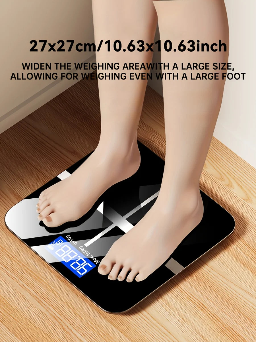 Digital Bathroom Scale 396lb, High-Precision Weight Scale with LCD Display, KG/LB Switch, Ultra-Wide Platform, Temperature