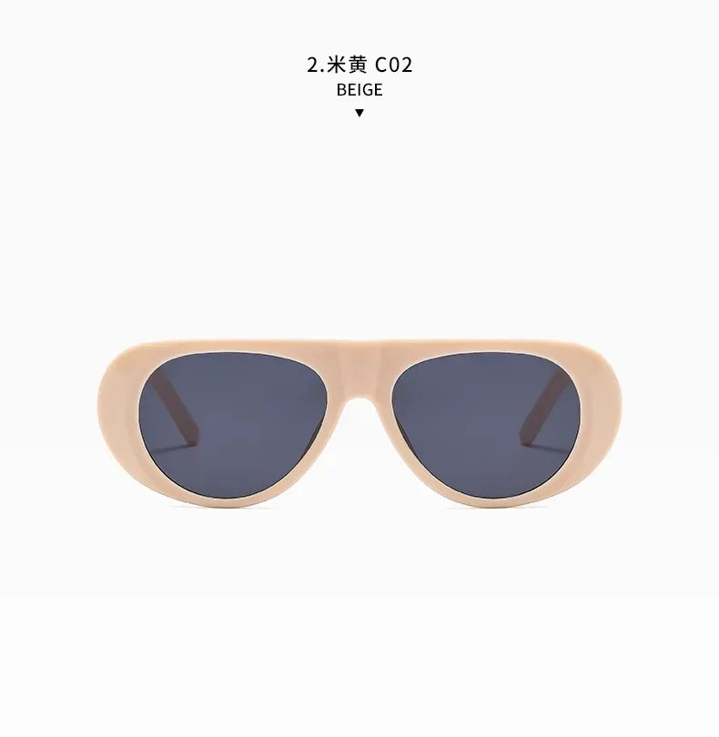 Vintage Oversized Oval Sunglasses Women Men New Fashion Wide Leg Leopard Red Gradient Sun Glasses Ladies Trendy Sexy Shades