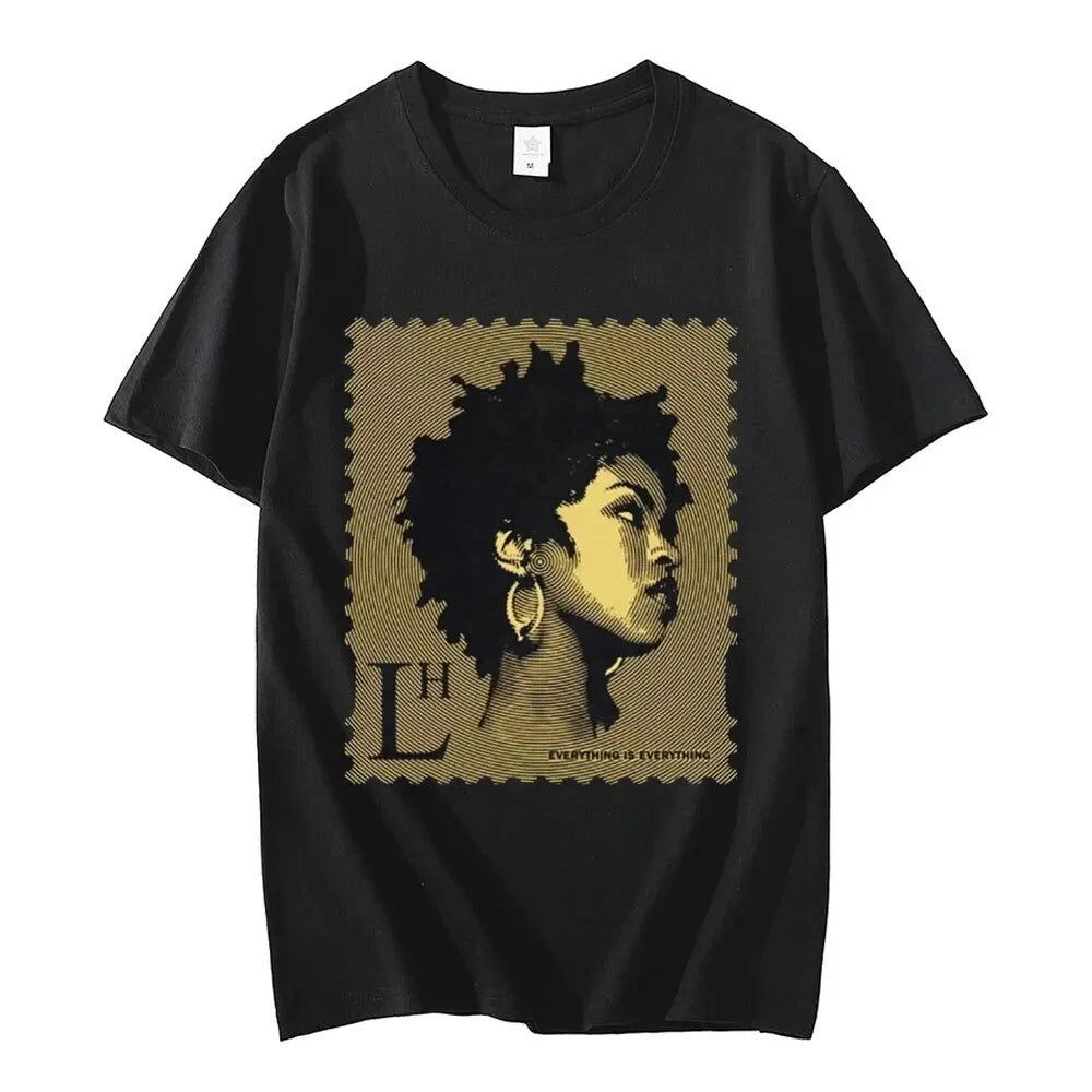 Lauren Hill Rap Singer Music Album Pattern T-shirt Men's T-shirt Summer New Product Suitable for Both Men and Women