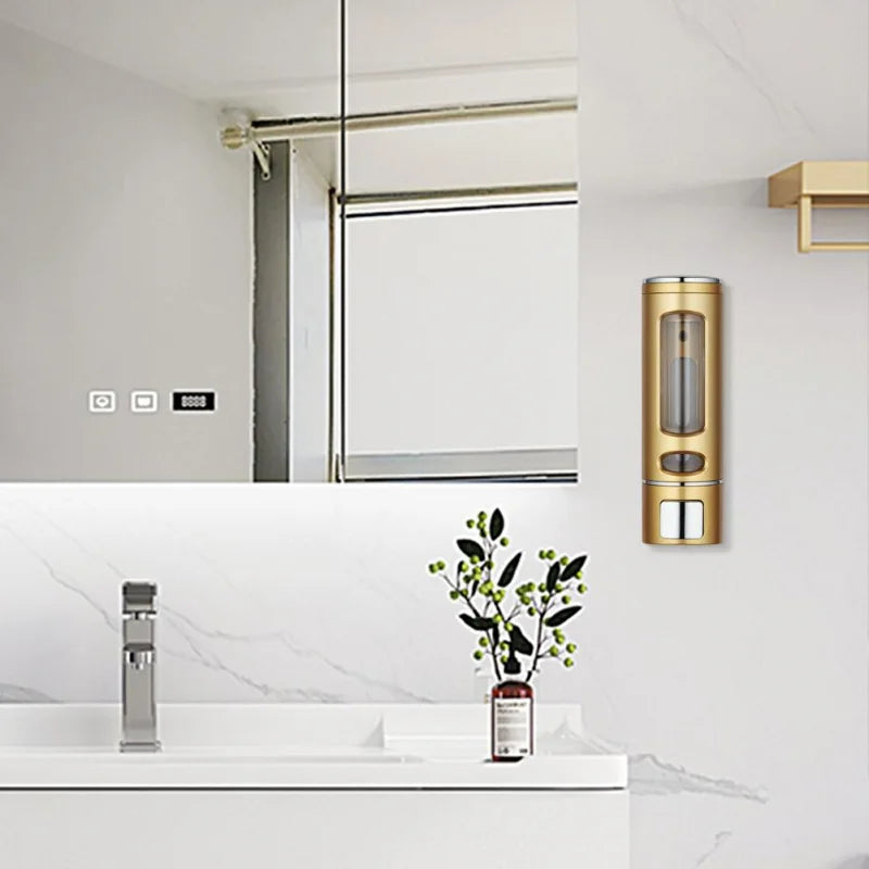 Lamgool Single/double Soap Dispenser Wall-Mount Shower Bath Shampoo Dispenser Liquid Soap Container Bathroom Accessories