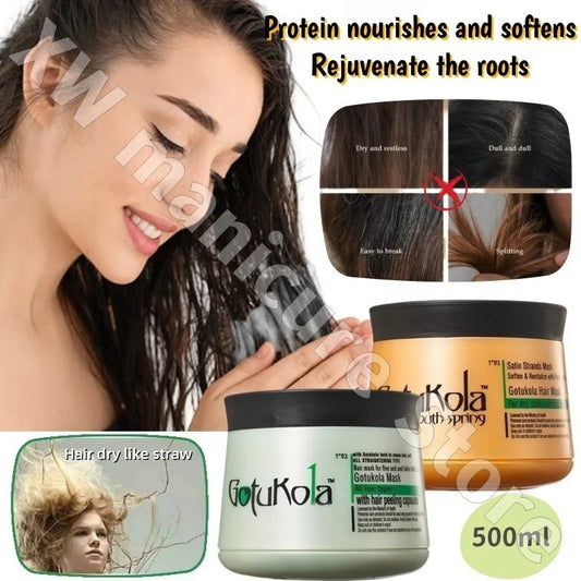 Gotukola Protein Hair Mask 500ml Nourishes Soft and Refreshes Hair Roots To Improve Frizz and Bifurcation and Perming Damage