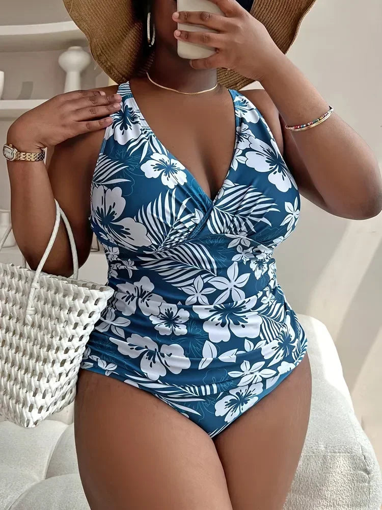 Plus Size Swimwear Women Swimsuit Sexy Big Bikini Bathing Suit 2025 Mujer Summer Beach Wear Monokini Tankini Swimsuits Women 4XL