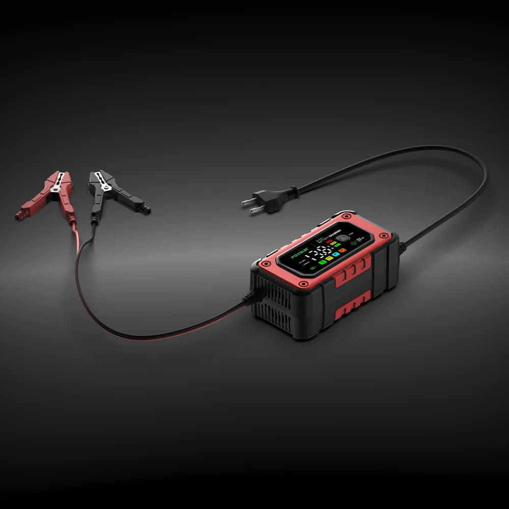 EAFC 12V 7A Car Battery Charger Smart Multiple Protection AGM Lithium Iron Lead-acid Charger for Car SUV RV Motorcycle Truck