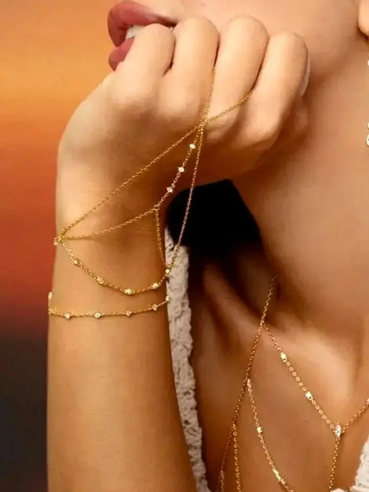New Iced Out Oval CZ Choker Bracelet Silver Color Bling Lariat Long Bar Round Stone Long Tassel Bangle Women Jewelry