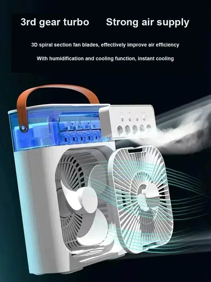 Five-hole Cooling Spray Fan Air Conditioners USB Electric Fan Desktop Air Cooler Humidifie For Student Dormitory Home and Office