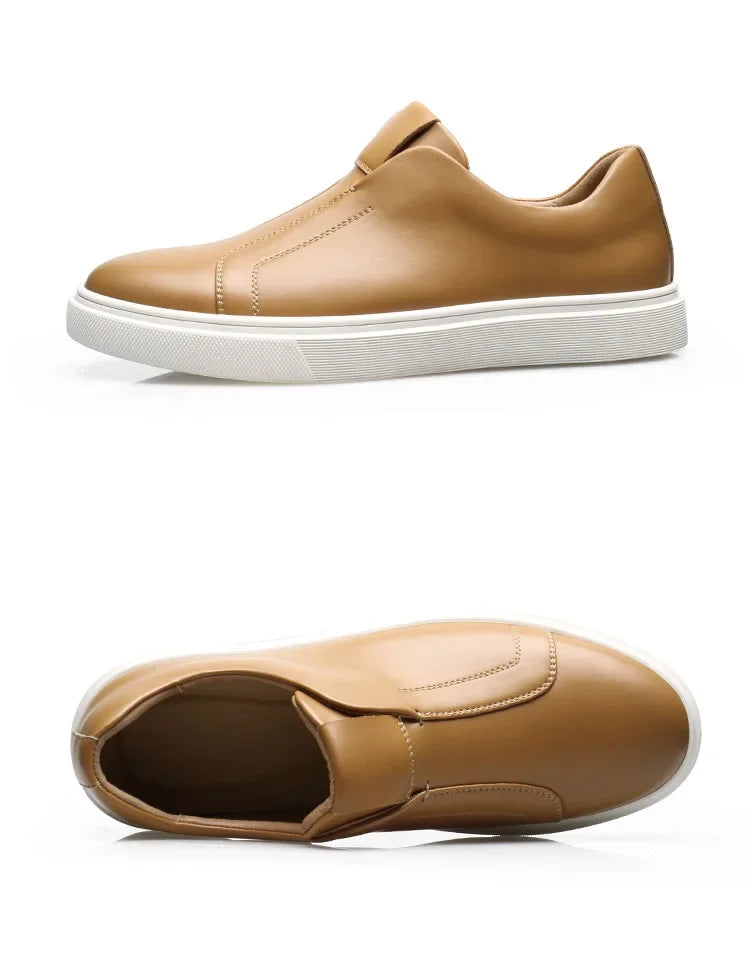 Fashion Men's Skateboard Shoes Sneakers Men Casual Slip-on Leather Loafers Flats