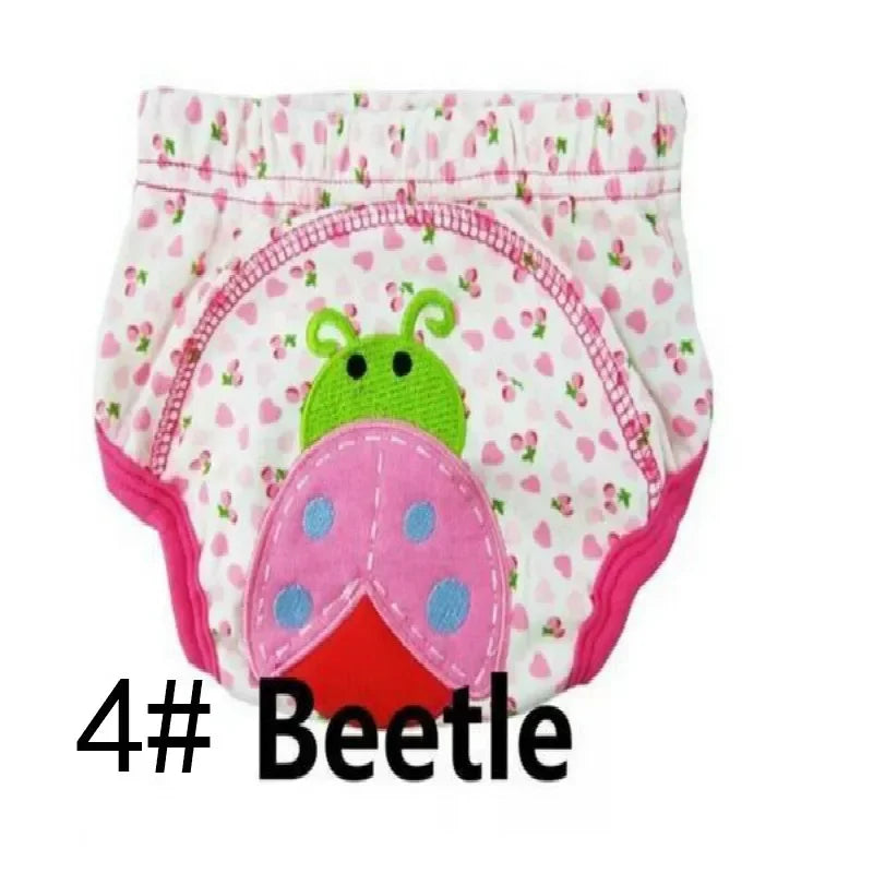 5Pcs Girls Training Pants Cotton Reusable Baby Diapers Waterproof Cloth Nappies Washable Learning 10-14KG