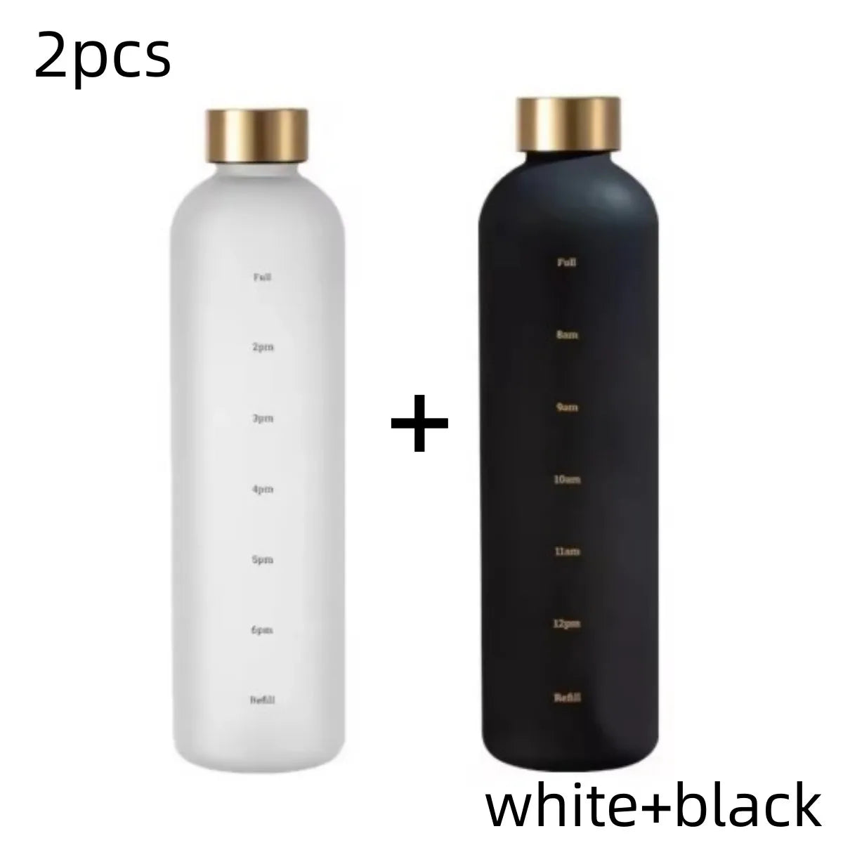 1L Water Bottle with Time Marker 32 OZ Fitness Sports Outdoor Travel Portable Leakproof Drinkware BPA Free Frosted Drink Bottles