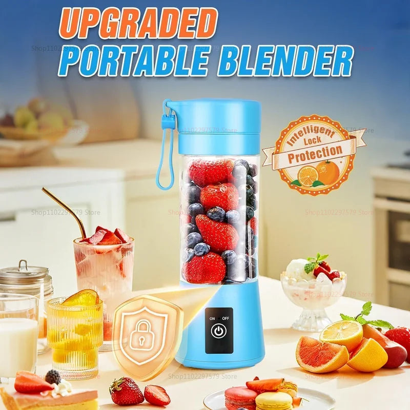 Cordless Portable Personal Size Blender - Mini Blender Make Smoothies and Shakes, 380Ml BPA Free Travel Cup for Office/Home/Gym