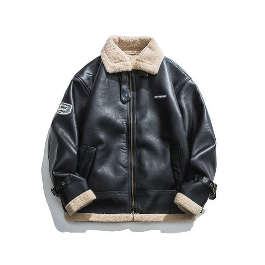 Jackets Man Winter Leather Warm Coats Motorcycle Leather Jacket Velvet Thickened Coat High Brand Street Wear Clothing Men New