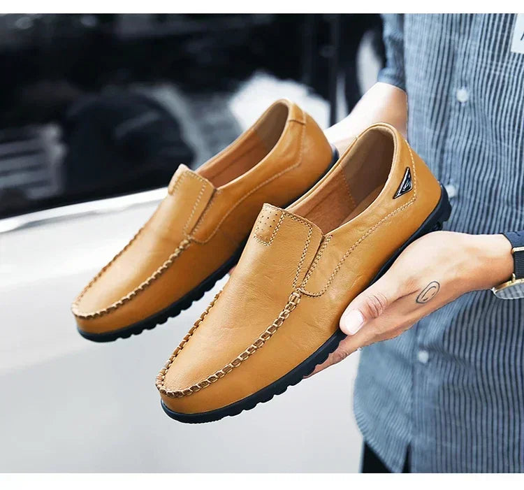 Men Dress Shoes Natural Leather Men's Brand Shoes Sale Formal Shoe Men's Cowhide Italian Genuine Leather Loafers Footwear Casual