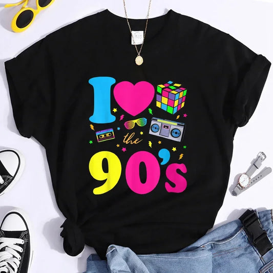 Women's Fashion 90's T-Shirt Summer Casual Classic 90's Shirt Loose Women's T-Shirt Tops  Y2k Top  Shirts for Women
