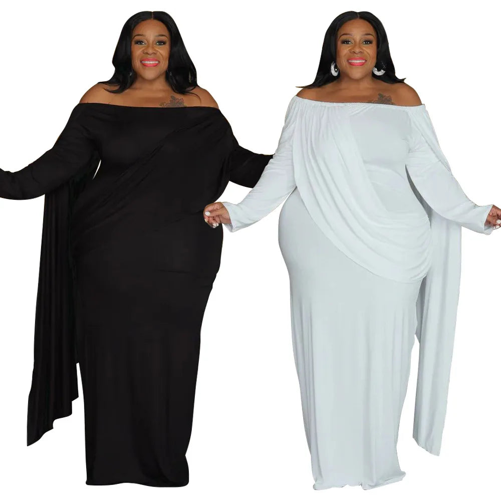 5XL 4XL Plus Size Clothes Dresses Women Cascading Ruffle Robes Summer Autumn White Loose Street Style Casual Big Size Maxi Dress