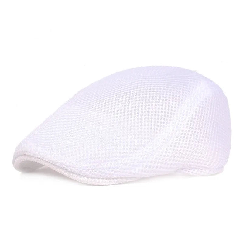 Breathable Mesh Hollow Berets Hat For Men Convenient Spring Summer Beret Quick-drying Newsboy Cap Retro Sun Hats Painter Caps