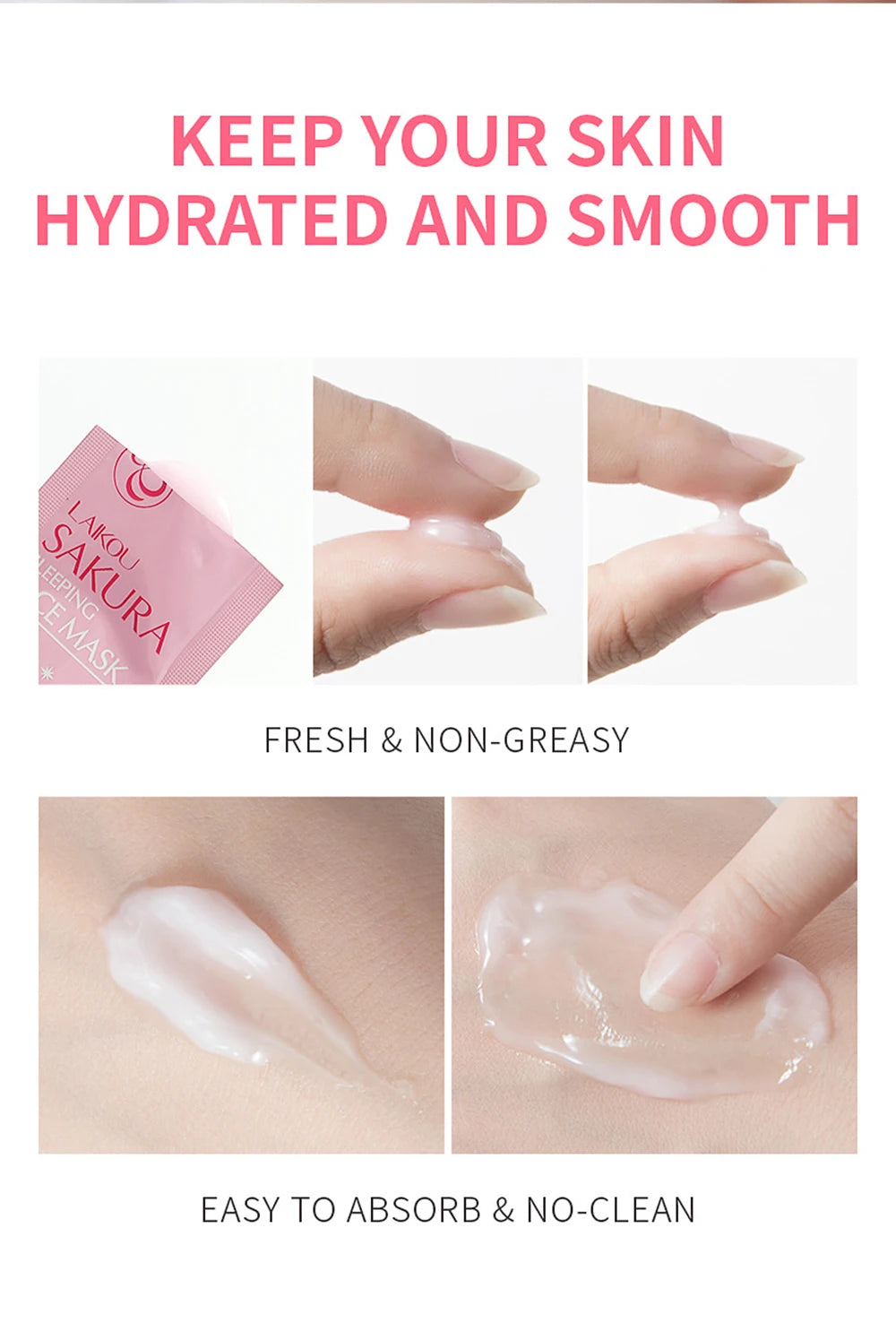 LAIKOU Sakura Facial Cleansing Skincare Set Moisturize Beauty Health Eye Mask Lip Mask Korean Facial Care Products Kit