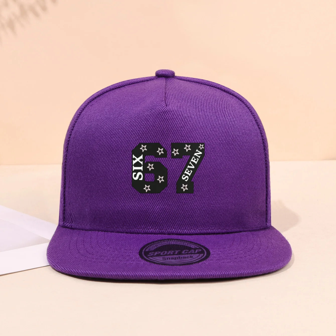 1PC breathable flat brimmed hat! 67 star trendy logo+adjustable head circumference, no sweat during daily travel