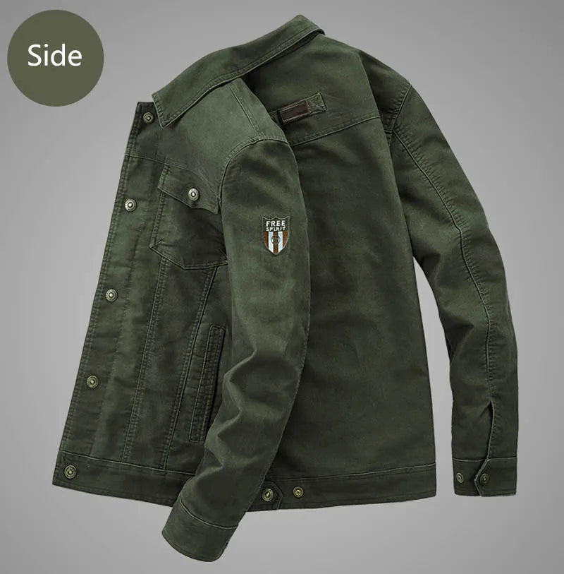 Men's Lightweight Cotton Military Jackets Spring Autumn Casual Multi-pocket Army Pilot Cargo Flight Bomber Jacket Men Clothing