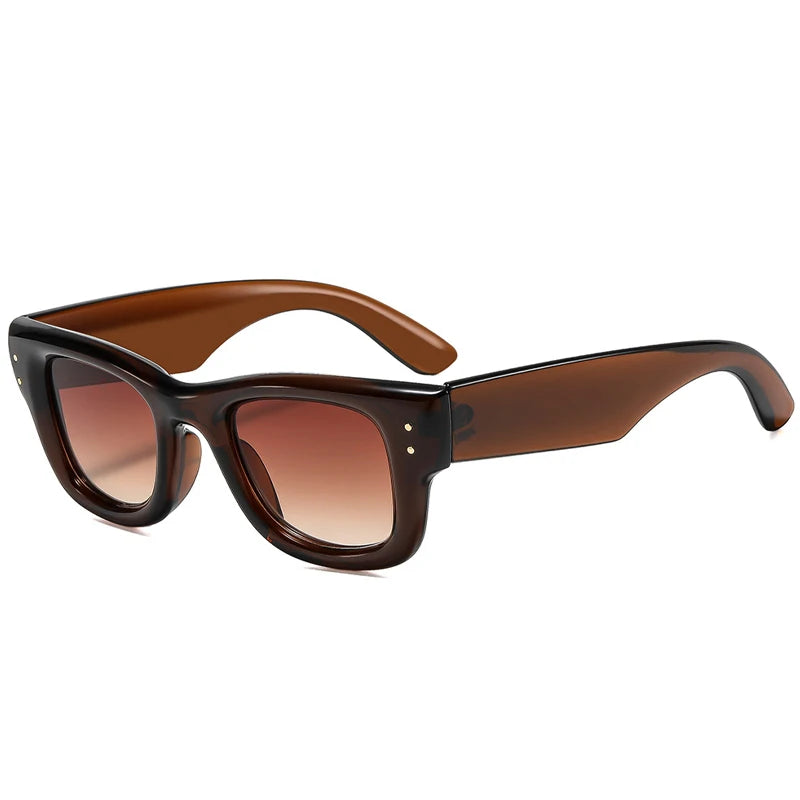 Fashion Vintage Square Rice Nail Women's Sunglasses Classic Punk Men Sunglass Outdoor Driving Travel Eyewear Female UV400 Lentes