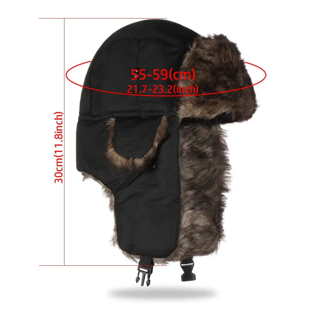 Warm Trapper Earflap Winter Cap Russian Ushanka Ski Hat Winter Hats