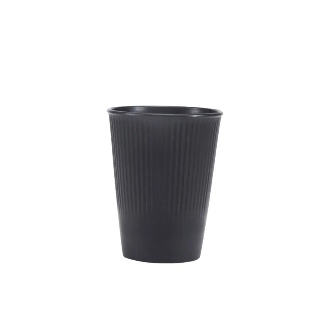 3pcs/set Eco-friendly Plastic Black Tableware Set Vertical Stripes Anti-fall Cutlery Set Plate/Bowl/Cup Party