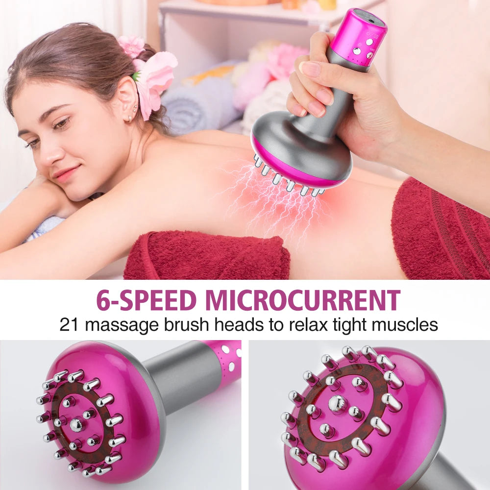 Rechargeable Guasha Massager Body Shaping Heating Meridian Scraping Brush Lymphatic Drainage Machine Fat Burner