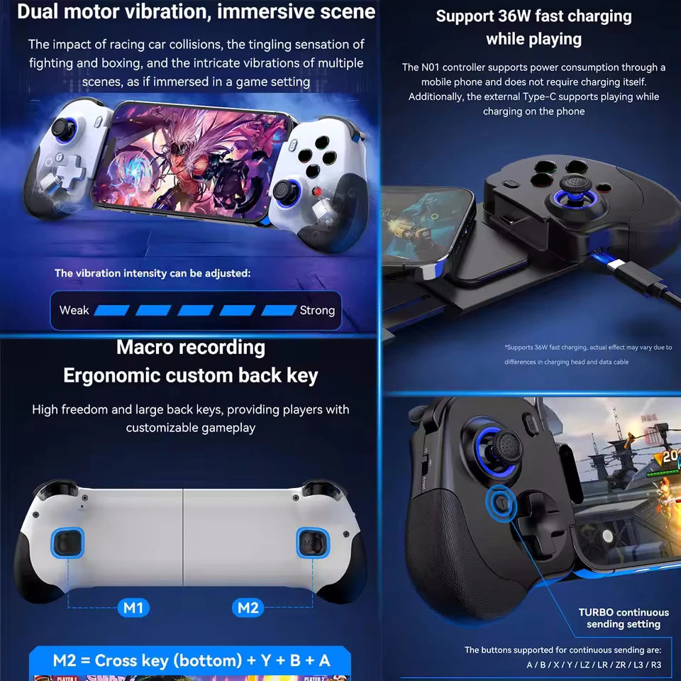Gamepad Gaming Control Game Pad Controller For iPhone IOS 15 16 Android Mobile Cell Phone Cellphone USB Wired Trigger Mando Kit