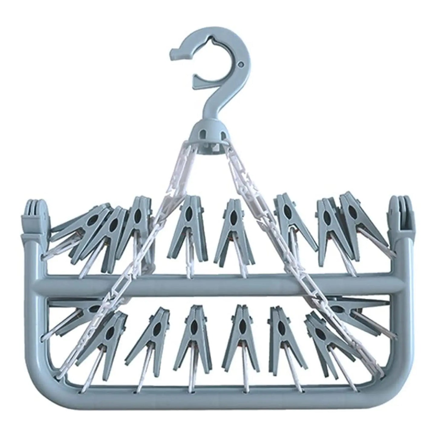 Clothes Drying Hanger with 32 Clips and Drip Foldable Hanging Rack  Laundry Clothes Hanger for Drying Socks Lingerie underwear
