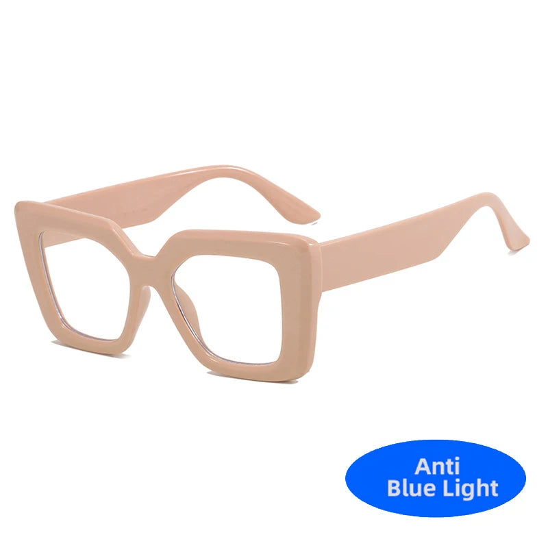 Retro Luxury Oversized Square Anti-Blue Light Glasses Women Men Optical Eyeglasses Trendy Computer Classic Glasses Ladies Lentes