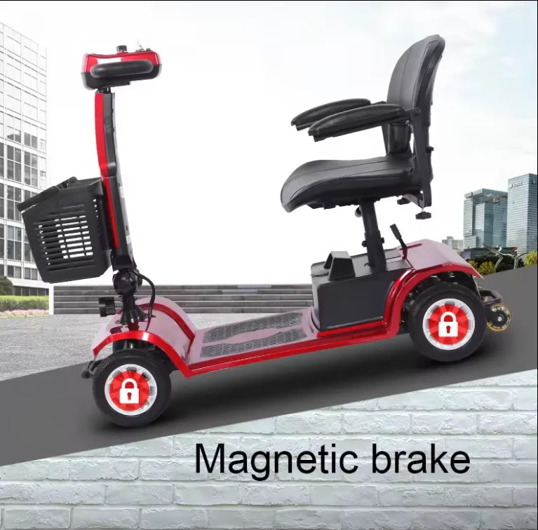 Elderly Four-Wheeled Elderly Electric Mobility Scooter Disabled Assisted Folding Family Car With Battery For Handicapped Users