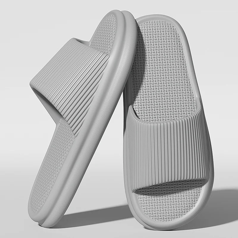 Plus Size 48-49 Summer Men Slippers Solid Color Flat Sole Home Slippers For Women Man Coupple Bath Beach Slides Shoes