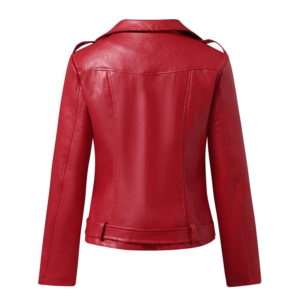 Women's Leather Jacket 2022 Autumn Winter New Short Coat Pu Motorcycle Clothing Slim Winter Leather Jacket