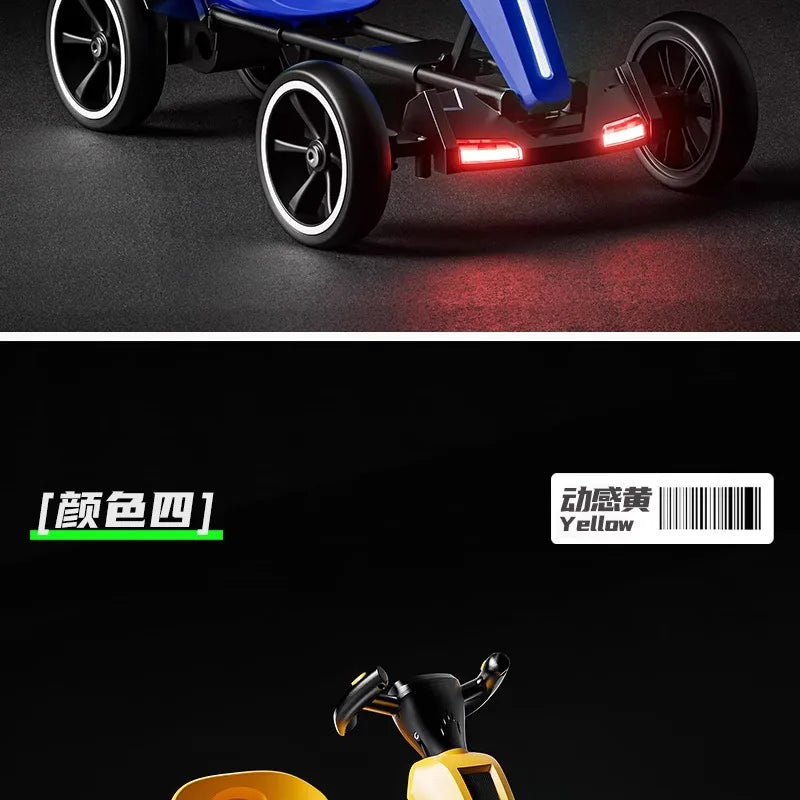With Led Light And Music Kids Electric Kart, Four-wheel Can Ride On Remote-controlled Toy Car for Ages 1-3 To 6