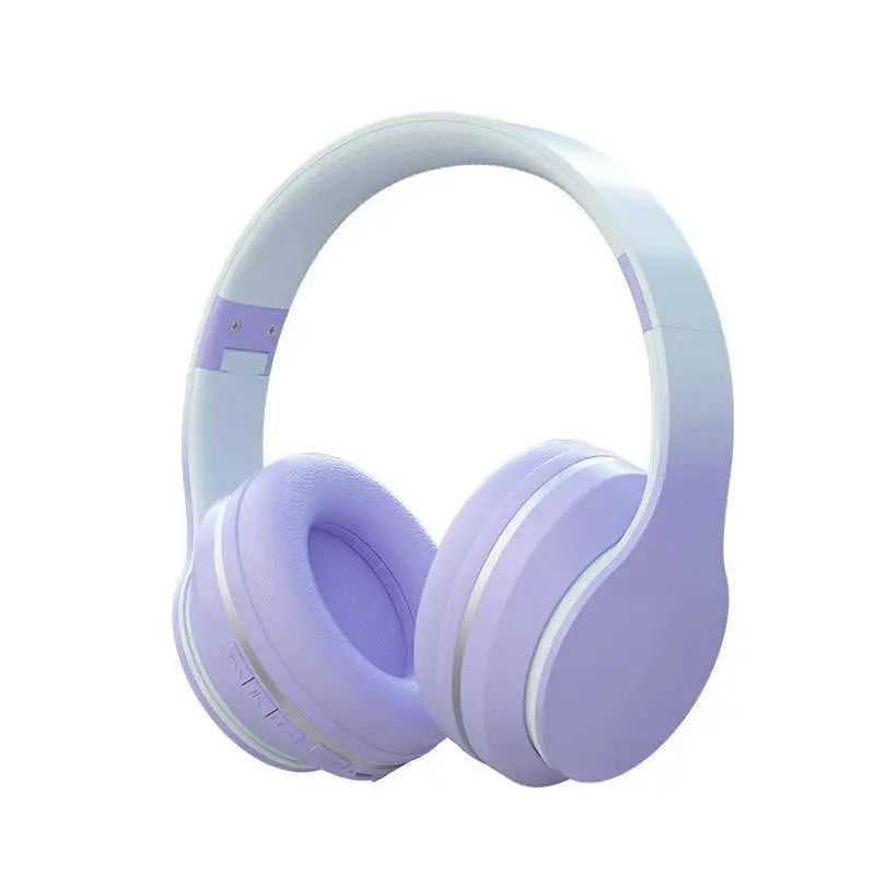 Gradient Bluetooth Headset Cute Wireless Music Headphone with Mic Gamer Earphone Kids Lovely Christmas Gifts for Girl PC Gaming