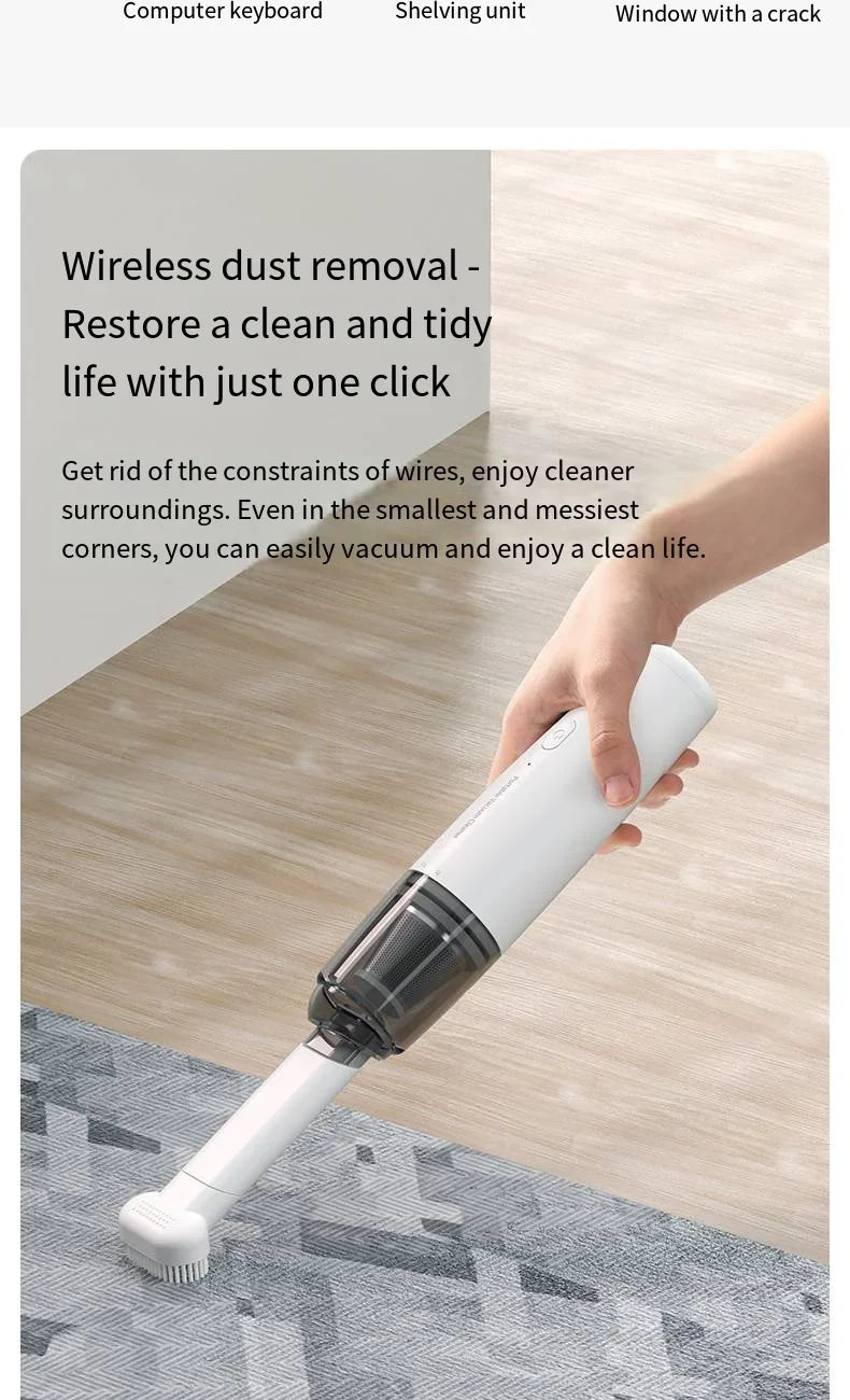 Vacuum Cleaner Mini Car Cleaning Powerful Suction Handheld Car Vacuum Cleaner Rechargeable for Car and Home Auto Vacuum Cleaner