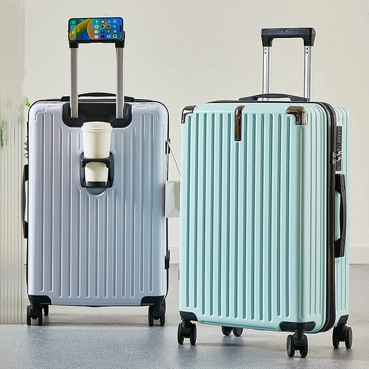 Large Capacity Medium Travel Luggage Bag 20-26 Inch Rolling Bag with Cup Holder And Phone Stand for Easy Carry-On Travel