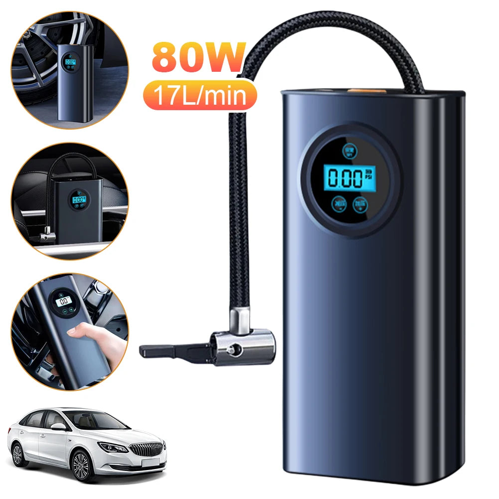 Tire Air Pump Car Tyre Inflator Electric Air Compressor Rechargeable Portable Bicycle Tire Pump for Car Motorcycle Bike Ball