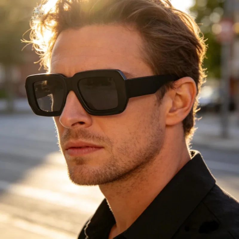 Fashion Brand Designer Sunglasses for Women Acetate Square Sun Glasses Large Frame Outdoor Travel Protection Men UV400 Eyewear
