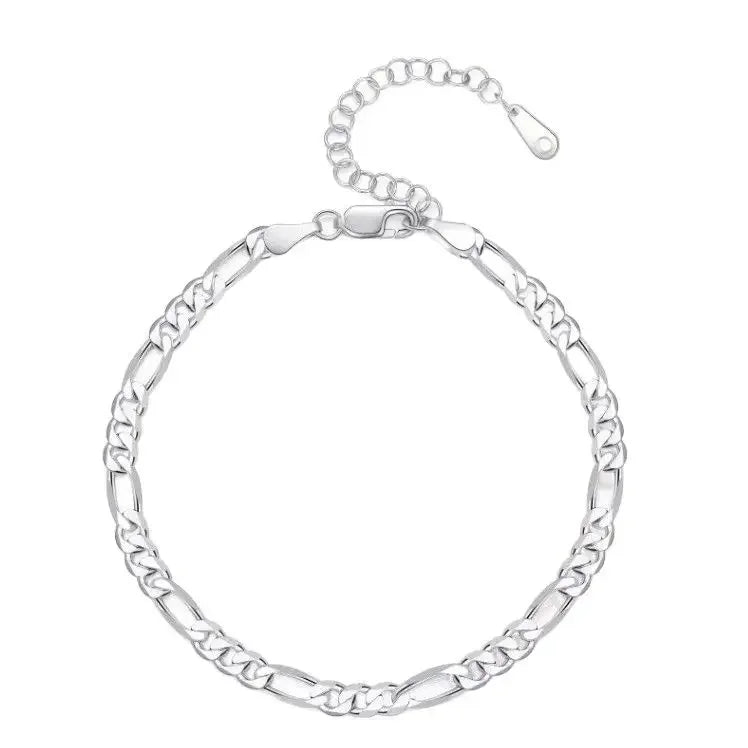 Hot luxury 925 sterling Silver Bracelets Anklet y2k 4MM chain for Women men Wedding Pretty Jewelry Accessories Fashion gifts
