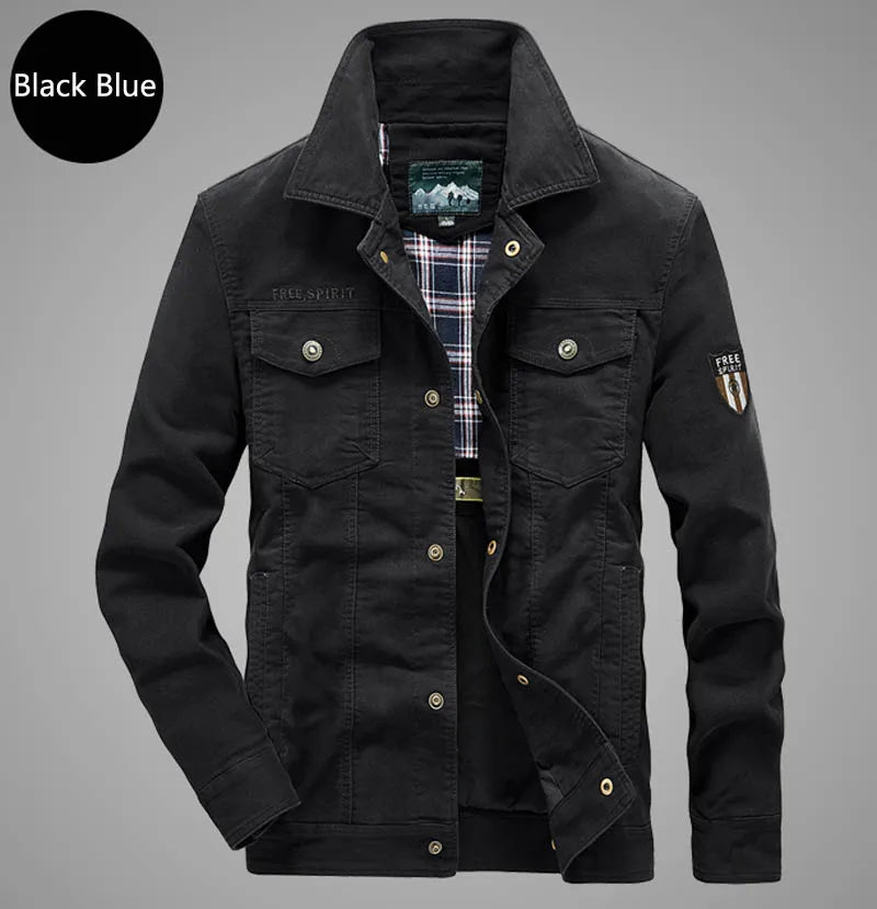 Men's Lightweight Cotton Military Jackets Spring Autumn Casual Multi-pocket Army Pilot Cargo Flight Bomber Jacket Men Clothing