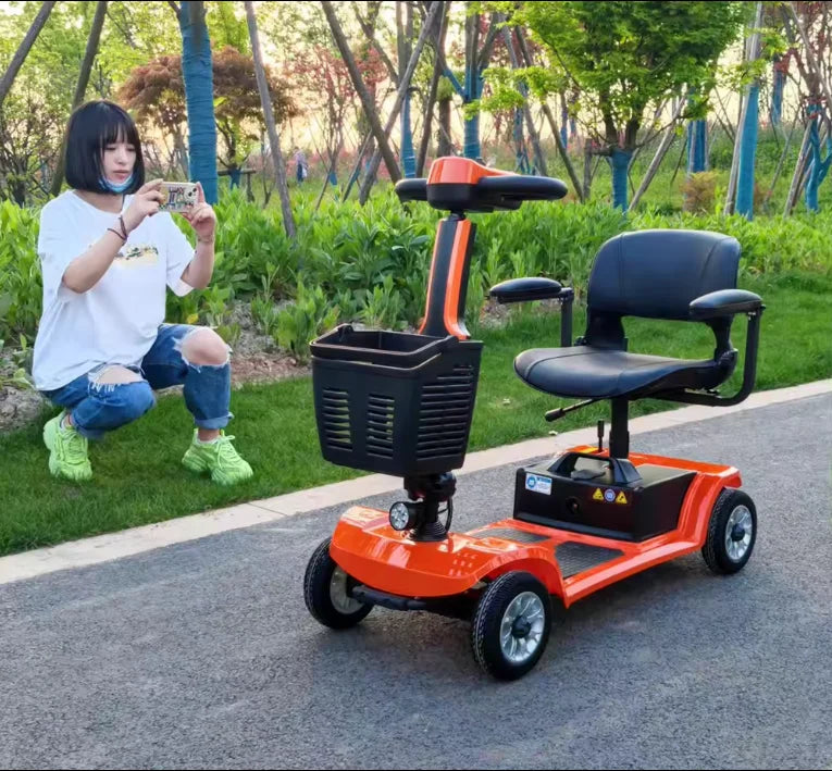 Elderly Four-Wheeled Elderly Electric Mobility Scooter Disabled Assisted Folding Family Car With Battery For Handicapped Users