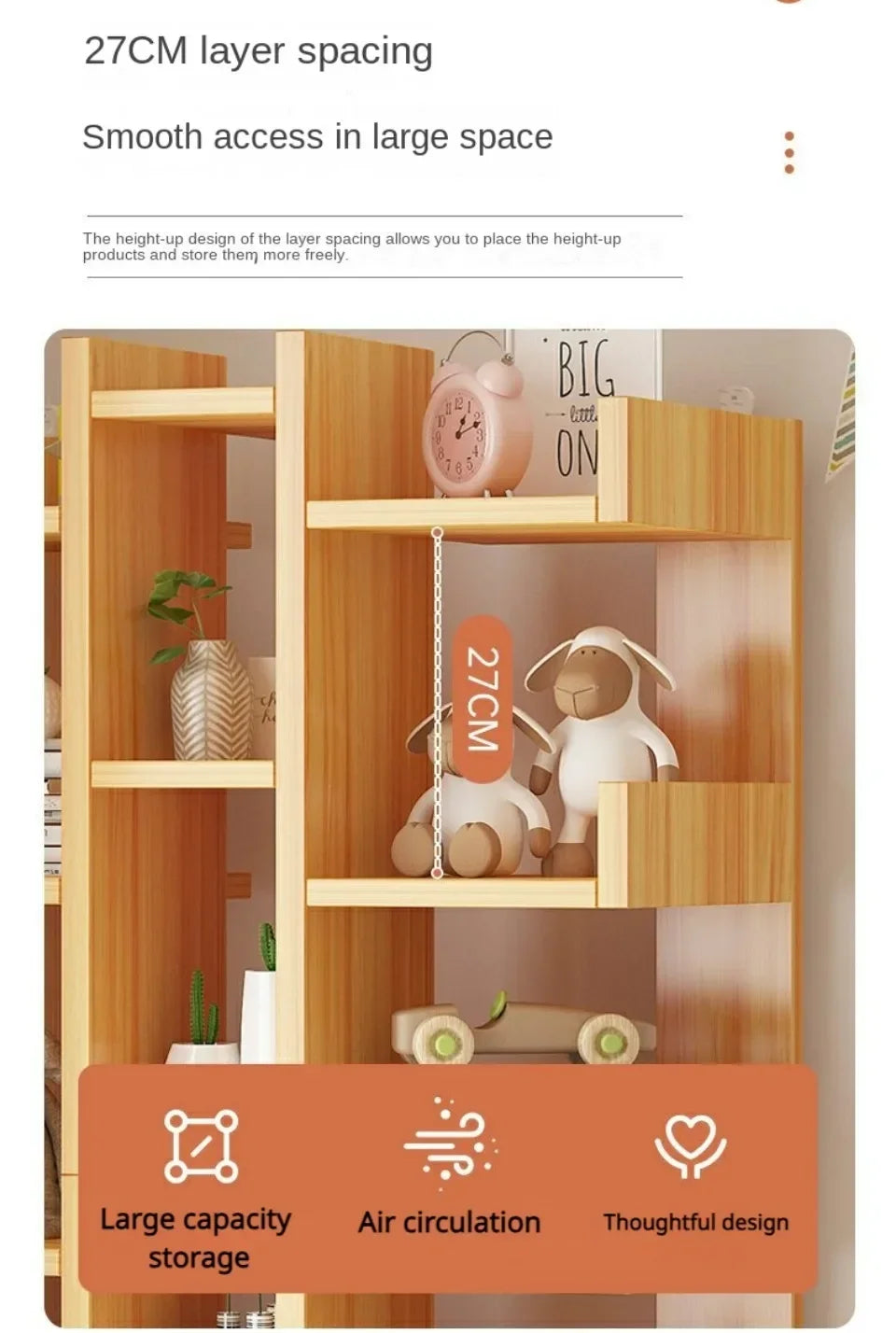 Multi-Level Bookshelf Floor Standing Storage Racks Office Display High Load-bearing Space Saving Stable and Durable Bookshelf