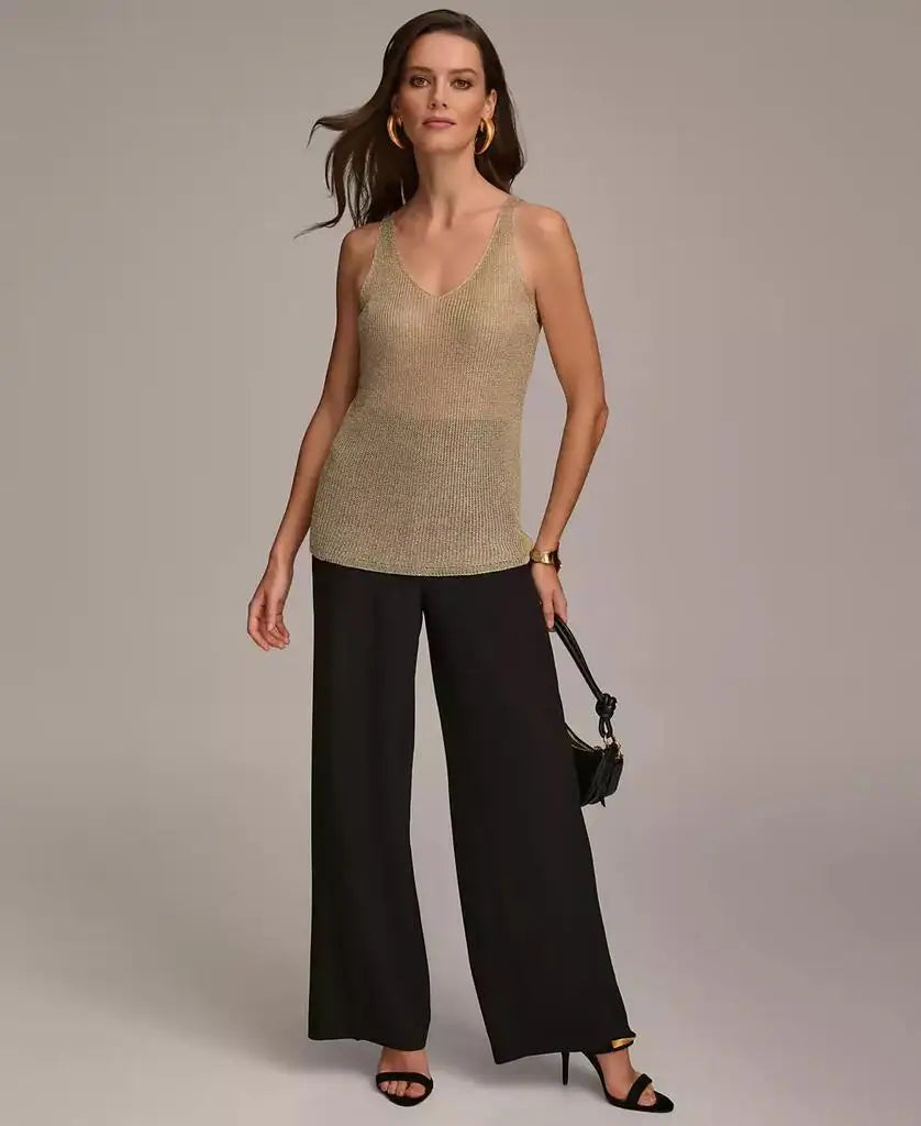 Donna Karan Women's Metallic-Knit Tank Top | Donna Karan New York