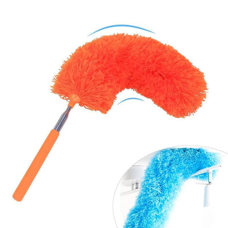 Retractable Duster Stainless Steel Long Handle Dusting Brush Car Household Cleaning Tools Microfiber Dust Brush