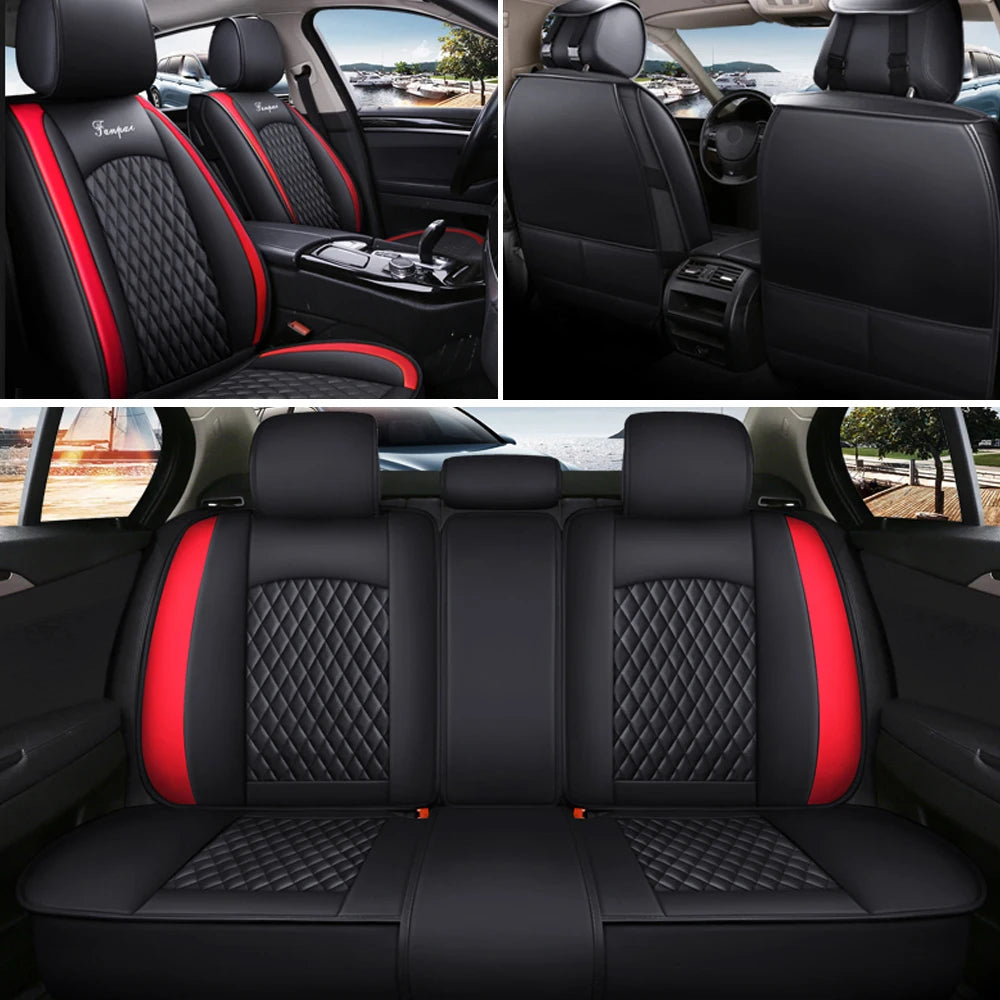 Black Red Car Seat Covers  5-Seats Protection Cushion Ct0008  Universal Seat Cover