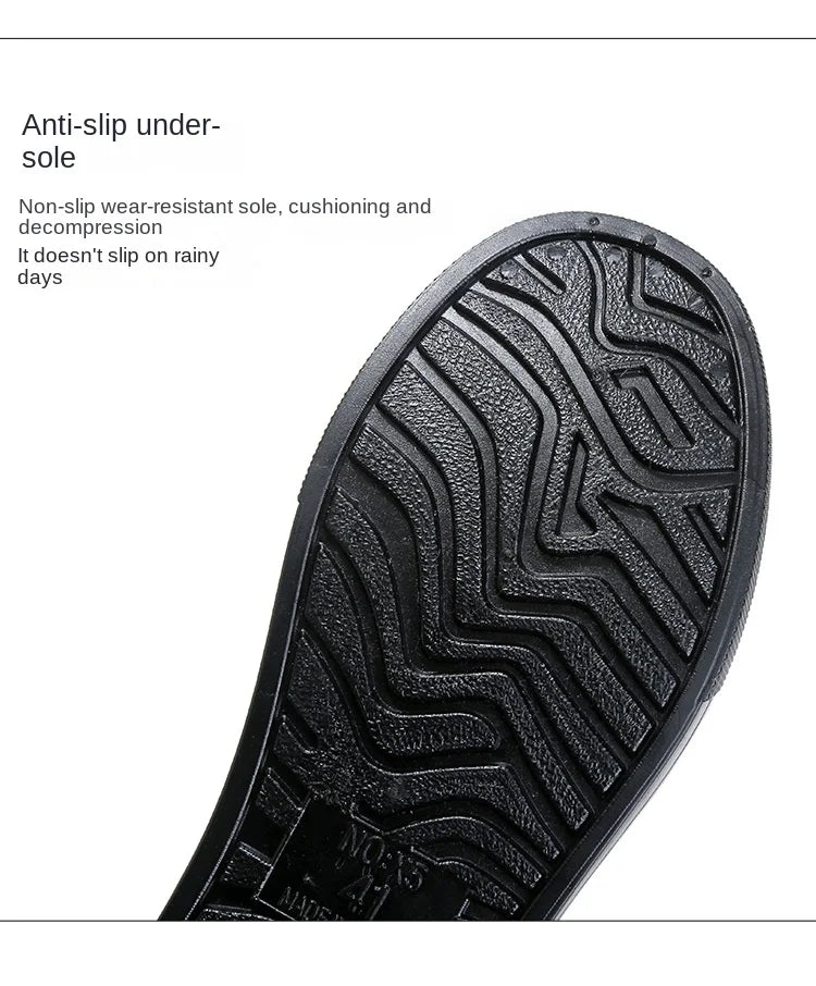 Snow Warm Thick Rain Boots, Kitchen Waterproof and Anti Slip Rain Shoes, Men's Fashionable and Wear-resistant Water Shoes