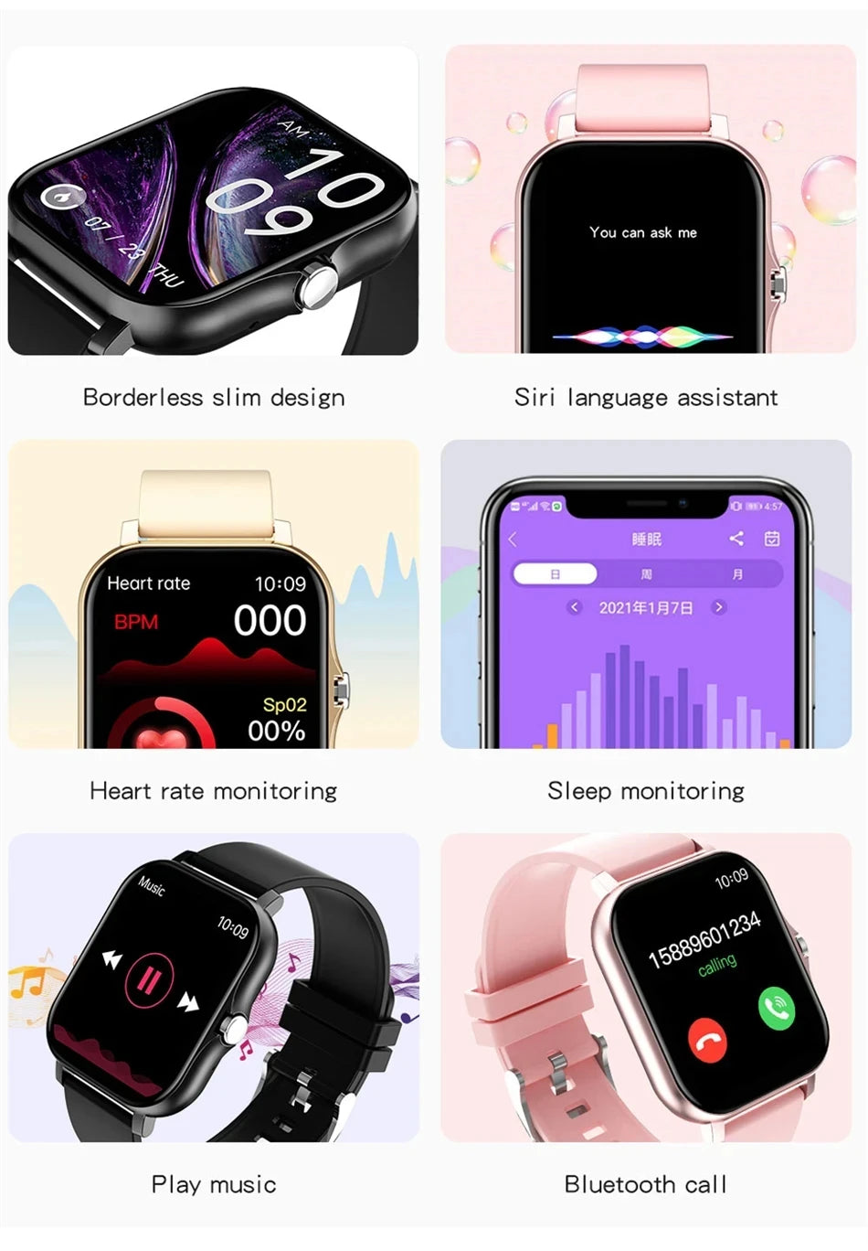 2025New Upgrad Smart Watch For Men Women 1.83Inch Full Touch Display BT Call Sports Monitoring SmartWatch For Android&IOS Phone