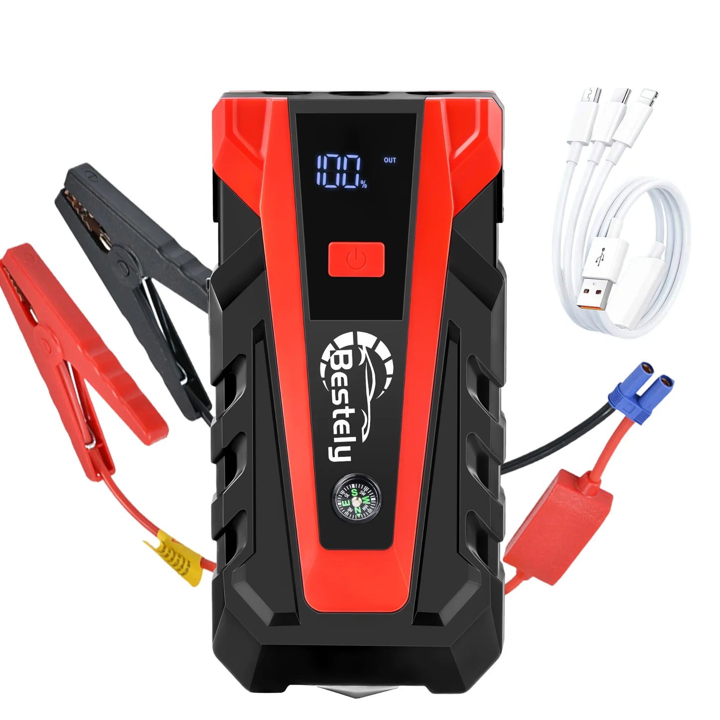 Latest 12v Car Battery Jump Starter,3000A Peak Jump Starter Battery Pack,Portable Jump Box with Full LCD Screen & LED Light &USB